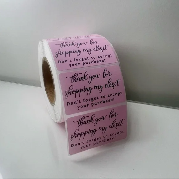 Thank You for shopping my closet  2" Stickers labels (100 roll ) NWT - Picture 3 of 7